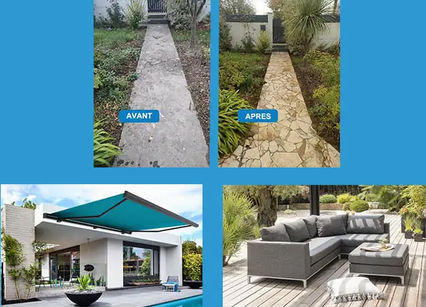 Exemple de Terrasse nettoyée et tissu protégé