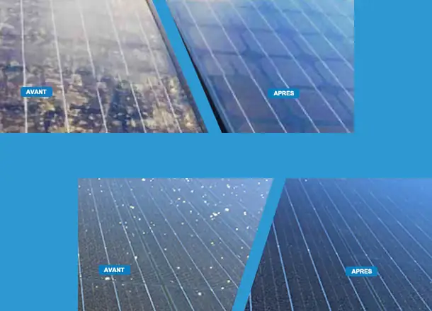 Exemple de panneaux solaires nettoyés
