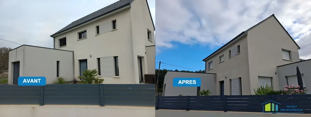 Intervention de nettoyage de mur à Sarrigné – Maine-et-Loire