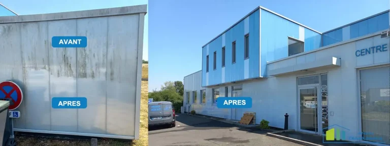Intervention de nettoyage de bardage industriel aux Ponts de Cé – Maine-et-Loire