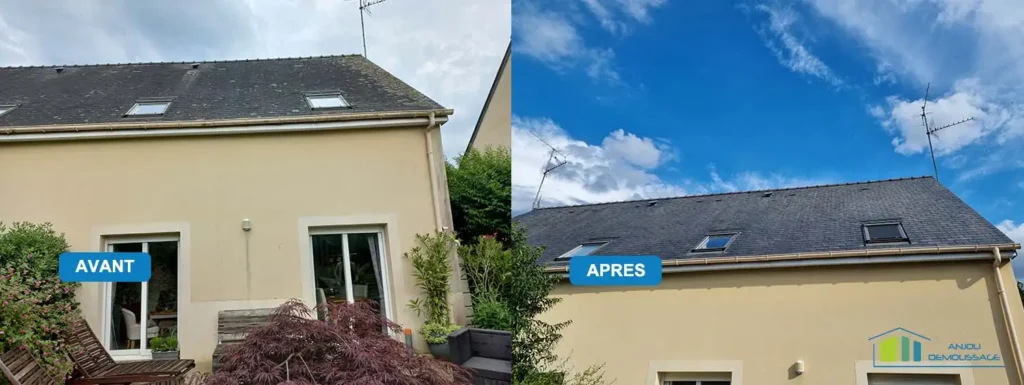 Nettoyage façade et démoussage toiture – Trélazé